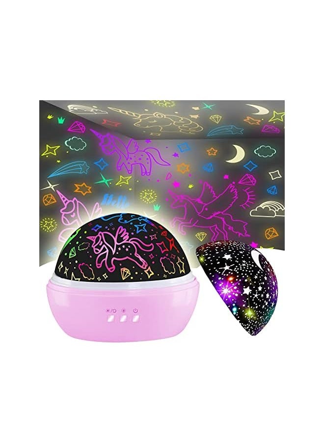 Night Light for Kids,Unicorn Night Light⋆ Projector Gifts for Kids Toddlers,Night Light Projector for Baby,Unicorn Lamp 16 Colors Rotating Ceiling Unicorn Lights for Girls Bedroom