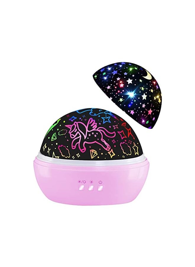 Night Light for Kids,Unicorn Night Light⋆ Projector Gifts for Kids Toddlers,Night Light Projector for Baby,Unicorn Lamp 16 Colors Rotating Ceiling Unicorn Lights for Girls Bedroom