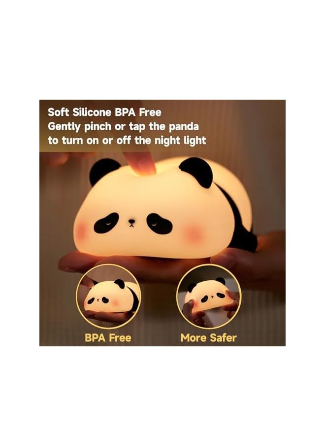 Panda Night Lamp - Children's Night Light,Nursing Light,3 Light Modes,Dimmable with Timer, Touch Control, Silicone Night Light, Baby, USB Rechargeable Panda Lamp