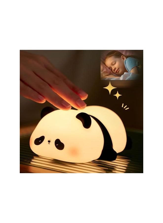 Panda Night Lamp - Children's Night Light,Nursing Light,3 Light Modes,Dimmable with Timer, Touch Control, Silicone Night Light, Baby, USB Rechargeable Panda Lamp
