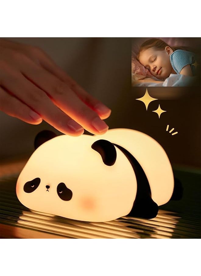 Panda Night Lamp - Children's Night Light,Nursing Light,3 Light Modes,Dimmable with Timer, Touch Control, Silicone Night Light, Baby, USB Rechargeable Panda Lamp