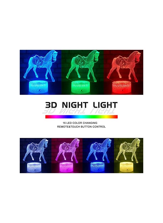 Horse Gifts for Girls,Horse Lamp Night Light for Kids Room 16 Colors Changing with Remote,Smart Touch Horse Toys Birthday Gifts for Girls Age 3 4 5 6 7 8 9 10 11 12 Year Old Girl Gifts
