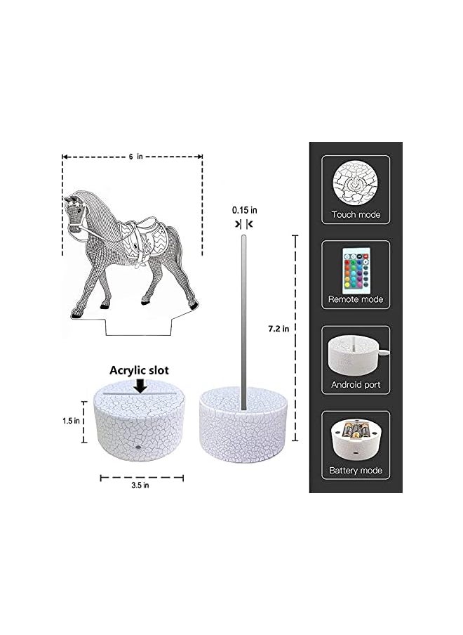 Horse Gifts for Girls,Horse Lamp Night Light for Kids Room 16 Colors Changing with Remote,Smart Touch Horse Toys Birthday Gifts for Girls Age 3 4 5 6 7 8 9 10 11 12 Year Old Girl Gifts