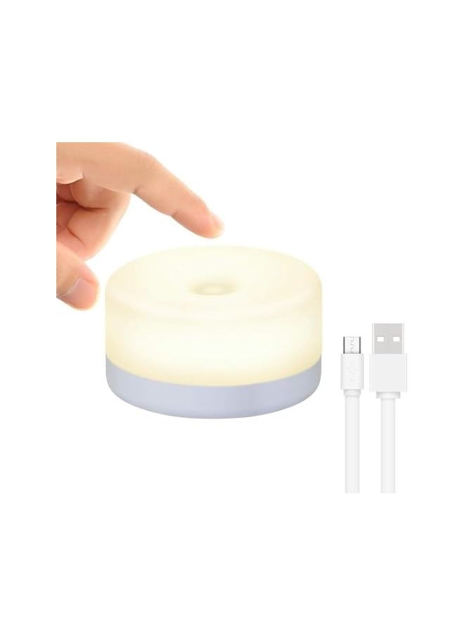 Night Light - Rechargeable Mini Touch Light, Wireless LED Night Lights for Kids, Soft Eye Caring Night Light for Sleep Aid, Dimmable Nursery Lamp (Warm Light)