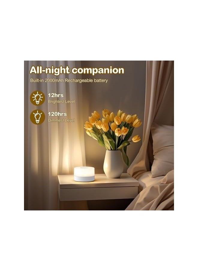 Night Light - Rechargeable Mini Touch Light, Wireless LED Night Lights for Kids, Soft Eye Caring Night Light for Sleep Aid, Dimmable Nursery Lamp (Warm Light)