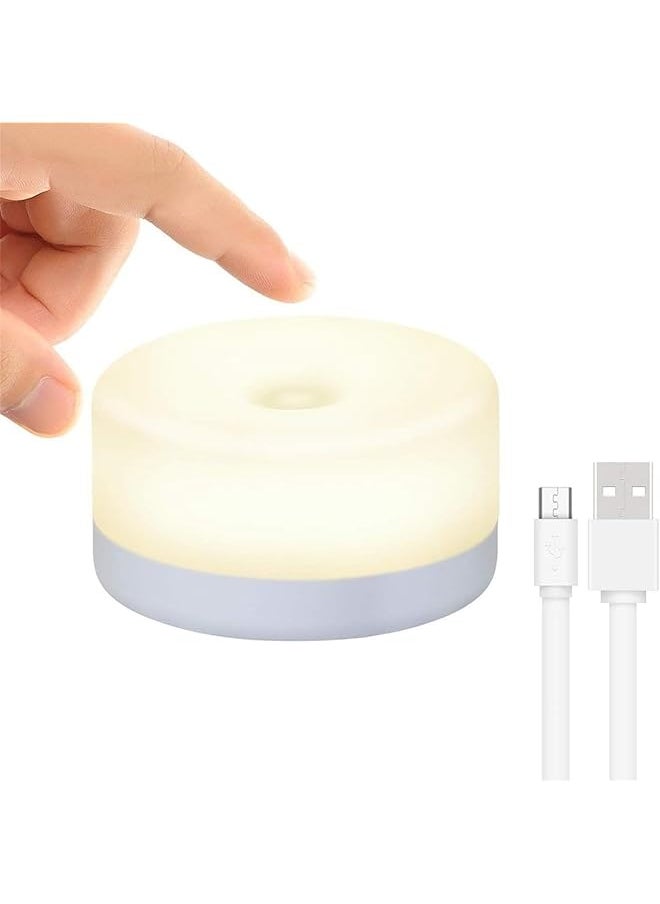 Night Light - Rechargeable Mini Touch Light, Wireless LED Night Lights for Kids, Soft Eye Caring Night Light for Sleep Aid, Dimmable Nursery Lamp (Warm Light)