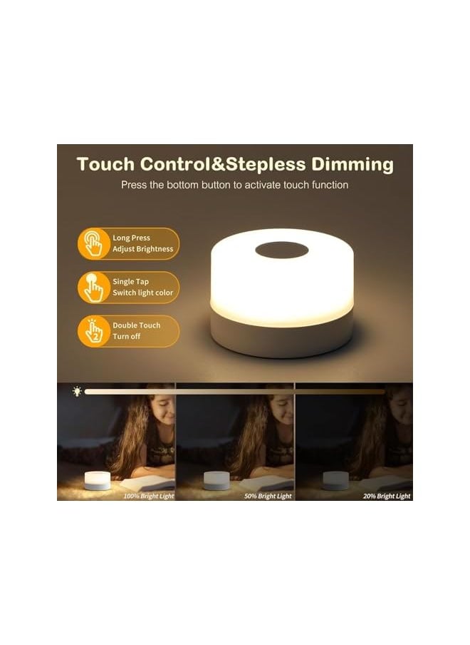 Night Light - Rechargeable Mini Touch Light, Wireless LED Night Lights for Kids, Soft Eye Caring Night Light for Sleep Aid, Dimmable Nursery Lamp (Warm Light)