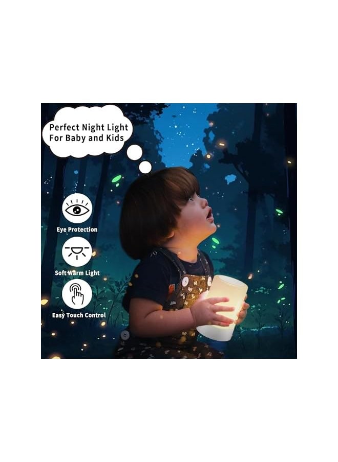 Nursery Night Light for Baby, Portable LED Touch Night Lamp for Kids and Adult, Breastfeeding, Sleep Aid, USB Rechargeable Nursing Lamp, Bedside Dimmable Warm Night Light, Soft Eye Caring