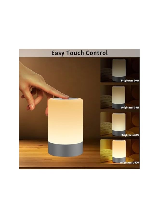 Nursery Night Light for Baby, Portable LED Touch Night Lamp for Kids and Adult, Breastfeeding, Sleep Aid, USB Rechargeable Nursing Lamp, Bedside Dimmable Warm Night Light, Soft Eye Caring