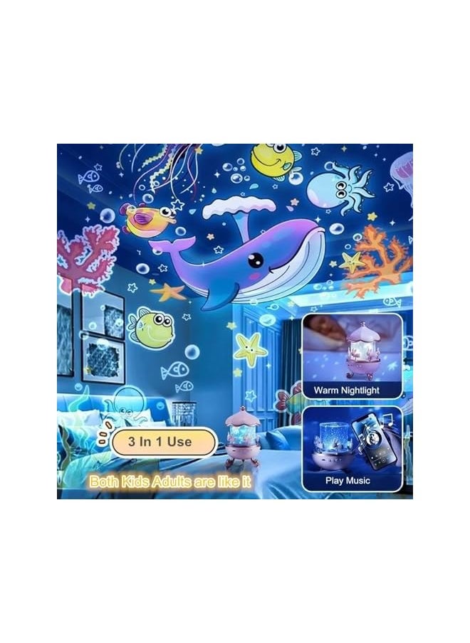 Projector Star Night Light for Kids, Bluetooth Speaker & Kids Night Light Galaxy Projector with Night Lamp 360°Rotatable Sound Machine Baby Sleep Gift for Kids Adults, Christmas, Birthdays Etc