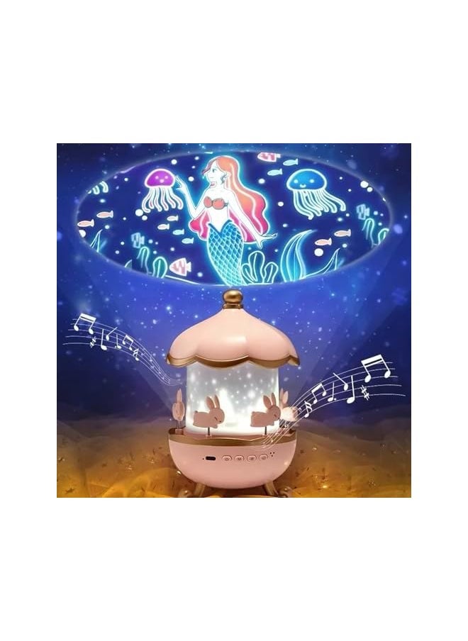 Projector Star Night Light for Kids, Bluetooth Speaker & Kids Night Light Galaxy Projector with Night Lamp 360°Rotatable Sound Machine Baby Sleep Gift for Kids Adults, Christmas, Birthdays Etc