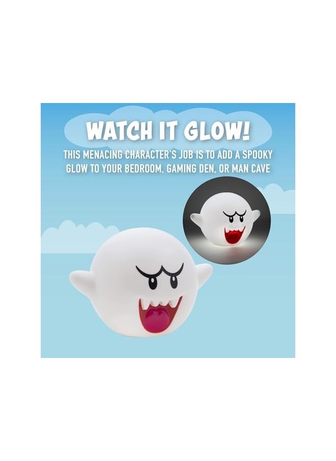 Super Mario Decor Light, Super Mario Gifts and Room Decor, Ghost-Like Light with Mario Sounds, Adult, Gaming Room Decor Night Light with Music, 4.7 inches for Bedroom, Man Cave, Party