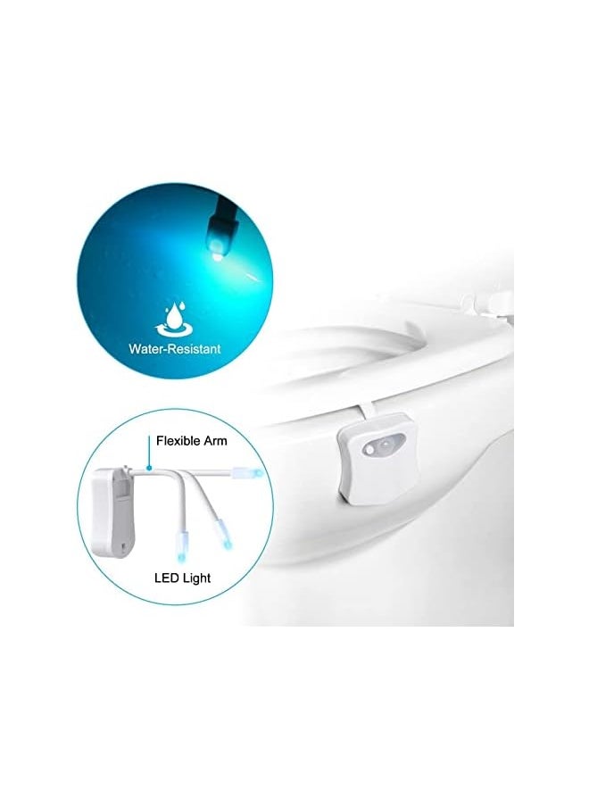 The Original Toilet Night Light Gadget, Fun Bathroom Lighting Add on Toilet Bowl Seat, Motion Sensor Activated LED 9 Color Modes - Weird Novelty Funny Birthday Gag Gifts