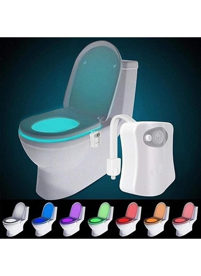 The Original Toilet Night Light Gadget, Fun Bathroom Lighting Add on Toilet Bowl Seat, Motion Sensor Activated LED 9 Color Modes - Weird Novelty Funny Birthday Gag Gifts