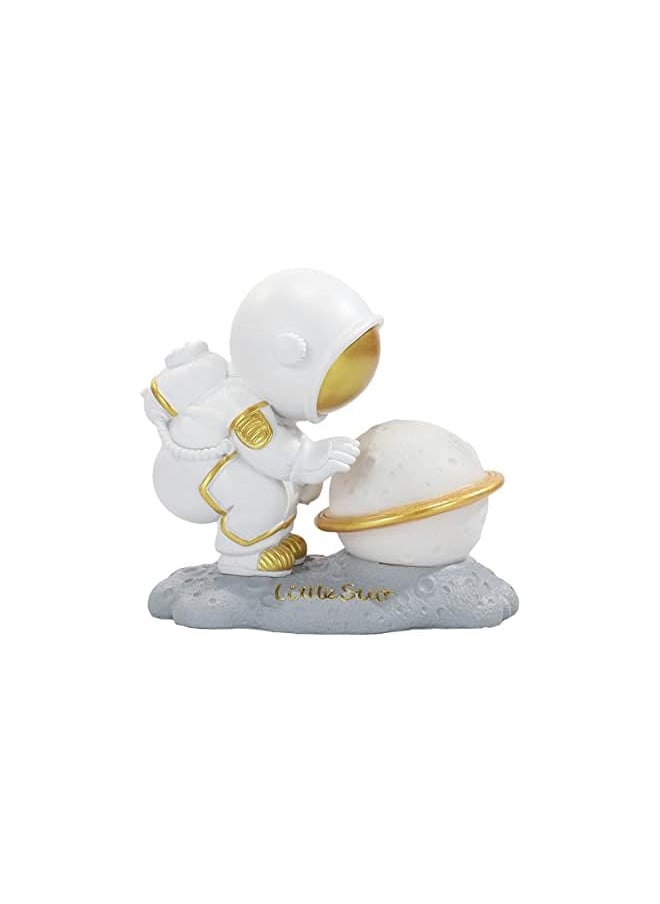 3D Astronaut Moon Lamp LED Spaceman Night Light for Kid's Room, Victory Salute Spaceman Resin Sculpture Living Room Children Bedroom Bedside Table Lamp Night Light Decor