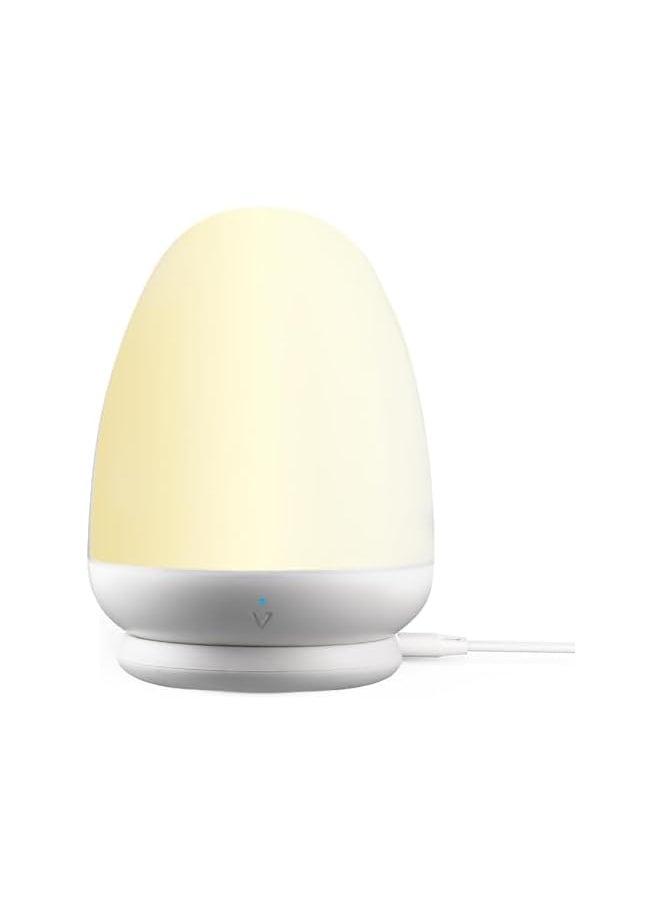 Baby Night Light for Kid, Portable Egg Nightlight with Stable Charging Pad, Touch Nursery Night Lamp for Breastfeeding, Toddler Night Light for Bedroom, Timer Setting, ABS+PC, White