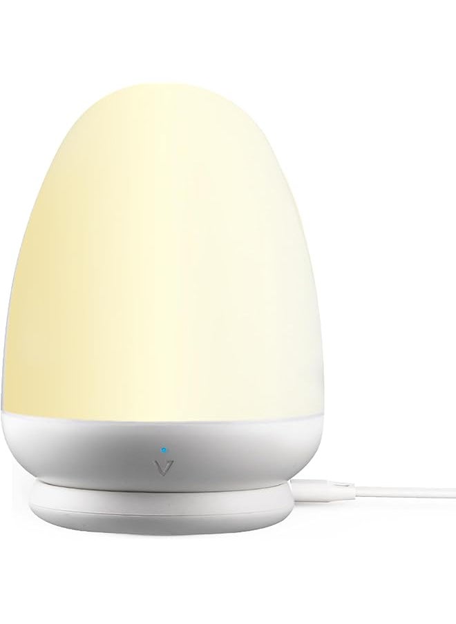 Baby Night Light for Kid, Portable Egg Nightlight with Stable Charging Pad, Touch Nursery Night Lamp for Breastfeeding, Toddler Night Light for Bedroom, Timer Setting, ABS+PC, White