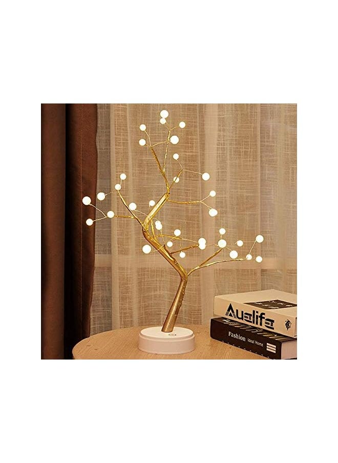 Tree Lights Night Light with Touch Button, 36 LED Pearl Beads Fairy Light Children's Room Décor Battery & USB Powered Tree Lamps Bedside & Table Lamps for Kids Room,Christmas