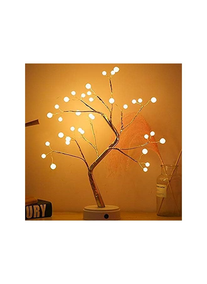 Tree Lights Night Light with Touch Button, 36 LED Pearl Beads Fairy Light Children's Room Décor Battery & USB Powered Tree Lamps Bedside & Table Lamps for Kids Room,Christmas
