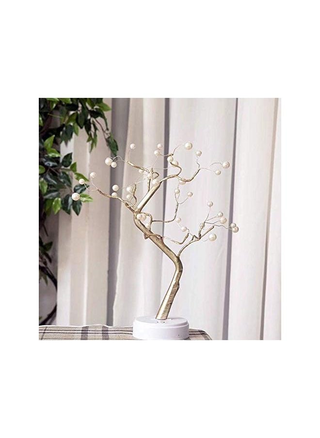 Tree Lights Night Light with Touch Button, 36 LED Pearl Beads Fairy Light Children's Room Décor Battery & USB Powered Tree Lamps Bedside & Table Lamps for Kids Room,Christmas