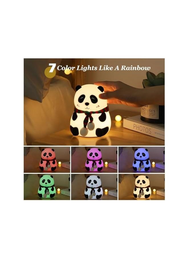 LED night light,Nightlight with 7 Colors bedside table lamp for baby kids room bedroom outdoor, dimmable eye caring desk lamp with color changing touch senor remote control USB rechargeable