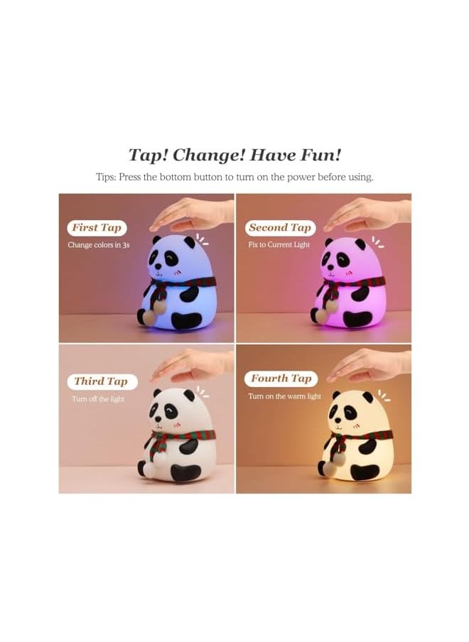 LED night light,Nightlight with 7 Colors bedside table lamp for baby kids room bedroom outdoor, dimmable eye caring desk lamp with color changing touch senor remote control USB rechargeable
