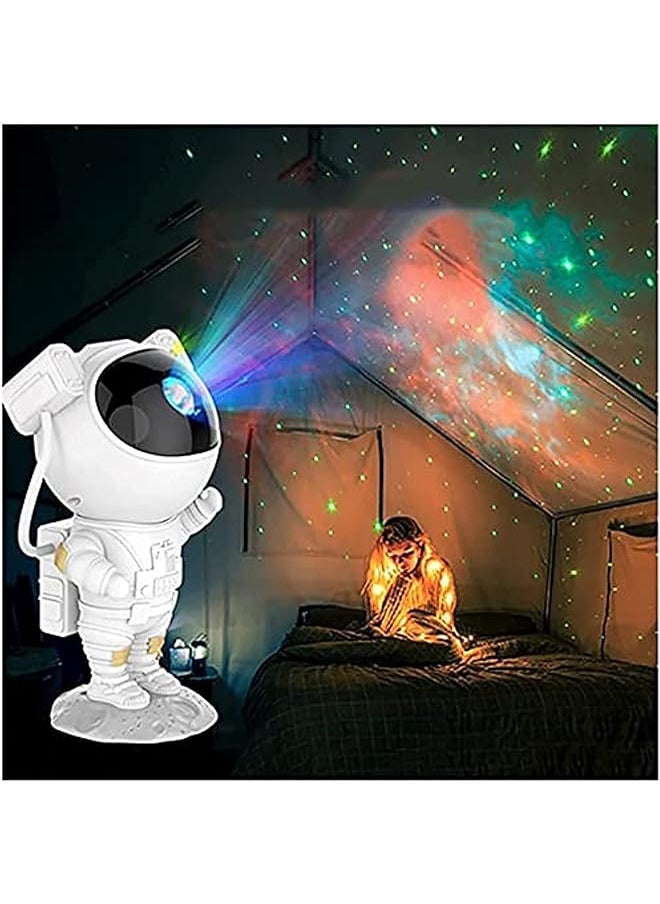 Astronaut Galaxy Projector with Timer & Remote Control, USB Powered Spaceman Projector Lamp, 360° Adjustable Astronaut Starry Night Light Projector for Room Decoration