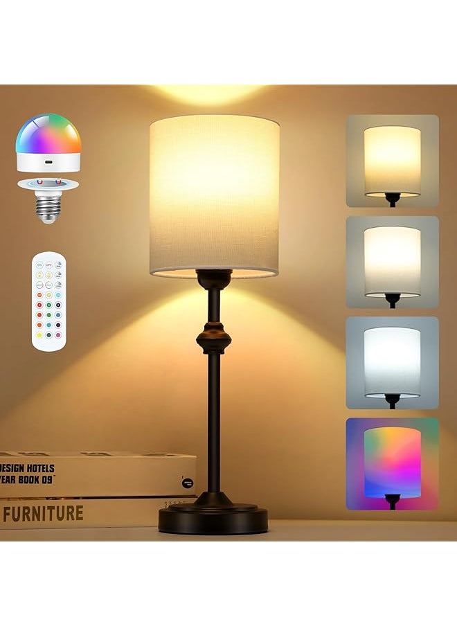 Rechargeable LED Cordless Table Lamp, 2500 mAh Portable Bedside Lamp with 15 Color Temps, Nightstand Desk Lamp with Remote & Timer, for Restaurant Bedroom Study Living Room Office Coffee Shop