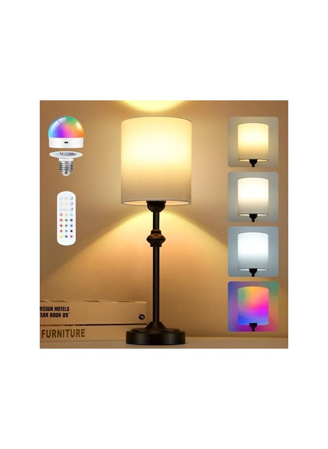 Rechargeable LED Cordless Table Lamp, 2500 mAh Portable Bedside Lamp with 15 Color Temps, Nightstand Desk Lamp with Remote & Timer, for Restaurant Bedroom Study Living Room Office Coffee Shop