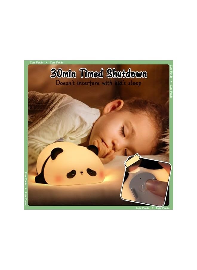 Children's Night Light, Panda Night Lamp, Children, 3 Light Modes, Nursing Light, Dimmable with Timer, Touch Control, Silicone Night Light, Baby, USB Rechargeable Panda Lamp, Cute Night Light,