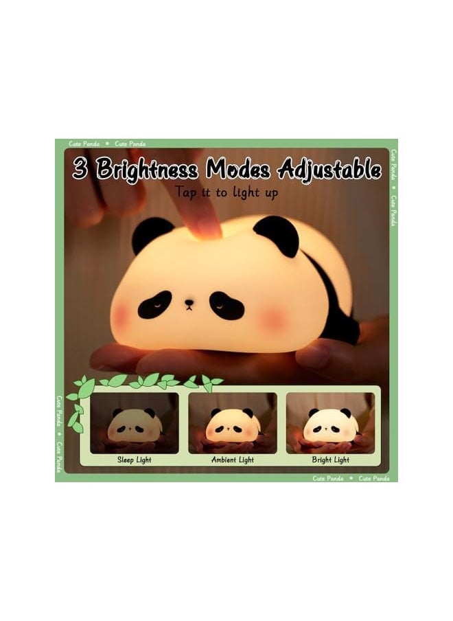 Children's Night Light, Panda Night Lamp, Children, 3 Light Modes, Nursing Light, Dimmable with Timer, Touch Control, Silicone Night Light, Baby, USB Rechargeable Panda Lamp, Cute Night Light,