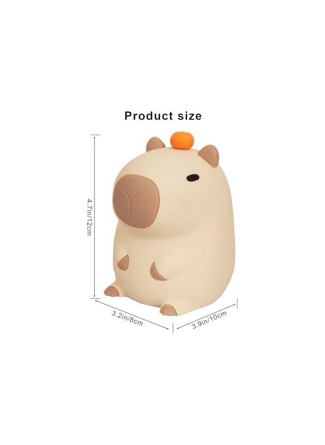 Capybara Night Light, Cute Capybara Lamp, Silicone Dimmable Nursery Nightlight, Rechargeable LED Bedside Lamp with 20 Minutes Timer & Tap Control Baby Girls Women Living, Room Bedrooms
