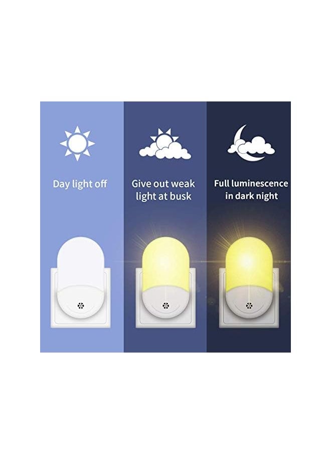 LED Night Light【2 Pack UK Plug】, Night Light Plug in Wall with Dusk to Dawn Photocell Sensor, Plug in Night Light for Baby, Kids, Children's Room, Hallway, Nurseries, Stair, etc-Warm White (C)