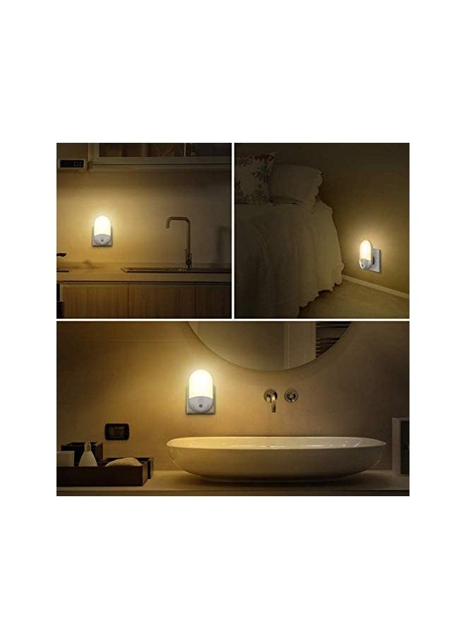 LED Night Light【2 Pack UK Plug】, Night Light Plug in Wall with Dusk to Dawn Photocell Sensor, Plug in Night Light for Baby, Kids, Children's Room, Hallway, Nurseries, Stair, etc-Warm White (C)