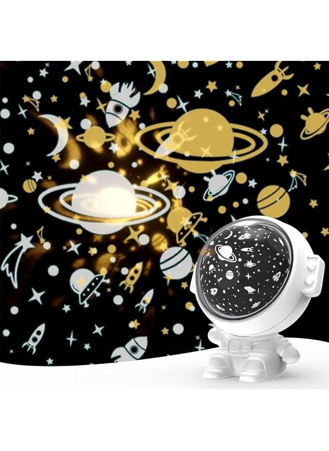 Astronaut Night Light for Kids, Kids Nightlight Space Star Projector 360 Degree Rotation with 4 Color Mode 3 Projections, Easter Birthday Gifts for Children Baby