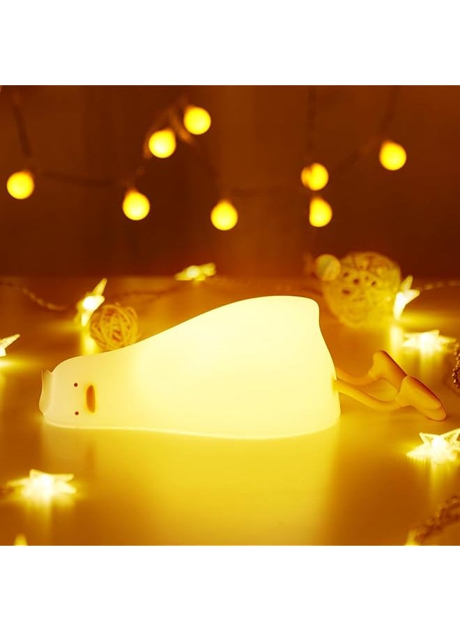 The Duck Lamp,Duck Night Light with Charging Port,3 Level Dimmable Silicone LED Lying Flat Duck Light,Baby Night Lights for Nursery,Bedroom,Office and Breastfeeding (Duck)