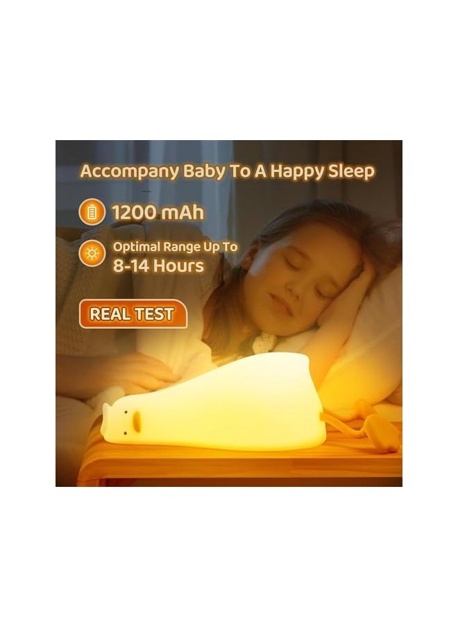 The Duck Lamp,Duck Night Light with Charging Port,3 Level Dimmable Silicone LED Lying Flat Duck Light,Baby Night Lights for Nursery,Bedroom,Office and Breastfeeding (Duck)