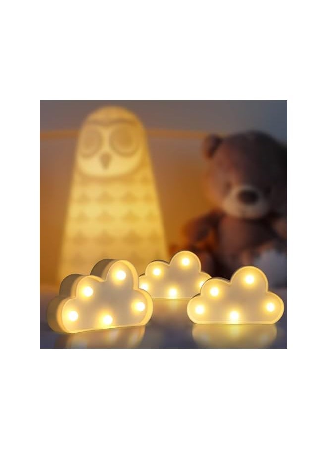 Cloud Light, 3 Pcs LED Cloud Night Light, Cloud Wall Lamp, Wall Kids Room Room Light, Decorative LED Night Lights, Hanging Cloud Night Lights for Kids Children Adults Room Nursery Decoration (Cloud)