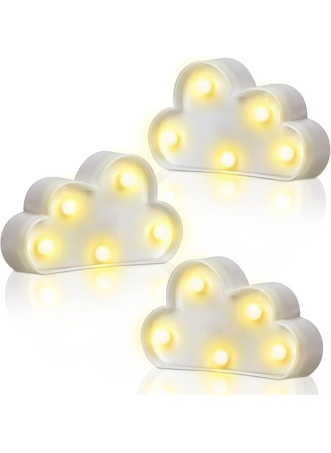 Cloud Light, 3 Pcs LED Cloud Night Light, Cloud Wall Lamp, Wall Kids Room Room Light, Decorative LED Night Lights, Hanging Cloud Night Lights for Kids Children Adults Room Nursery Decoration (Cloud)