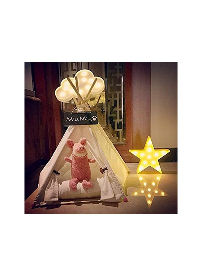 Night Light, LED Cute Moon Star and Cloud Shaped Marquee Decorations Sign Light Operated Table Lamp for Kids Children Bedroom Lighting Birthday Party Decor