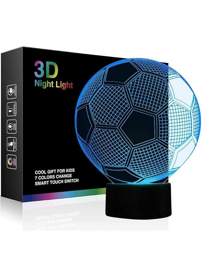 Illusion Soccer 3D Night Lamp with 7 LED Colors for Kids