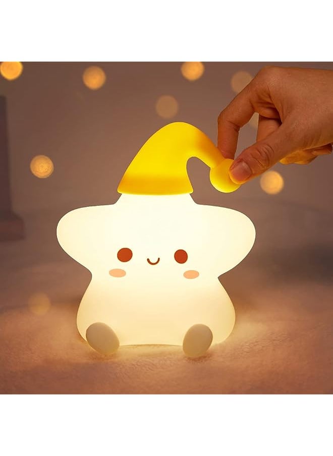 Silicone Rechargeable Battery Cute Stars Night Light for Kids