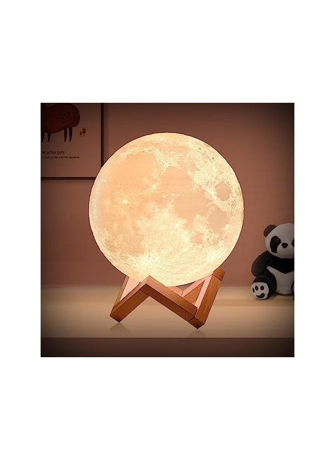 Moon Lamp 7.9 inch 16 LED Colors, NSL Lighting Night Light 3D Printed Moon Light with Stand & Remote/Touch Control and USB Rechargeable, Moon Night Lihgt for Kids Girlfriend Wife Lover Birthday Gifts