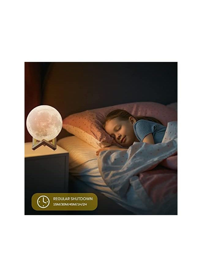Moon Lamp 7.9 inch 16 LED Colors, NSL Lighting Night Light 3D Printed Moon Light with Stand & Remote/Touch Control and USB Rechargeable, Moon Night Lihgt for Kids Girlfriend Wife Lover Birthday Gifts