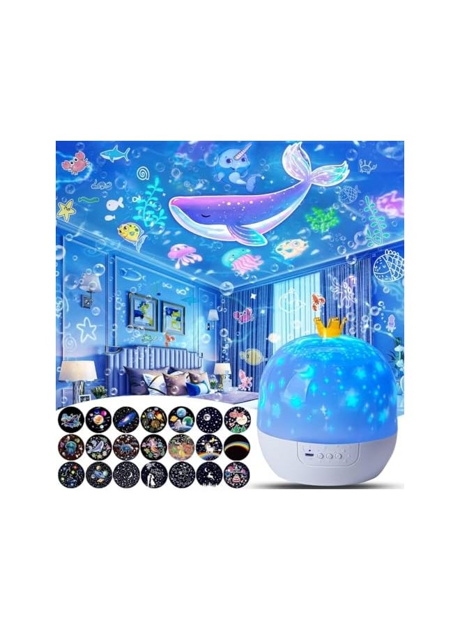 Children's Room Night Lights, Galaxy Projectors, Bedroom Night Lights, 360 ° Rotation, Bluetooth Speakers, Starry Sky Projector, Suitable for Birthday, Room Decoration