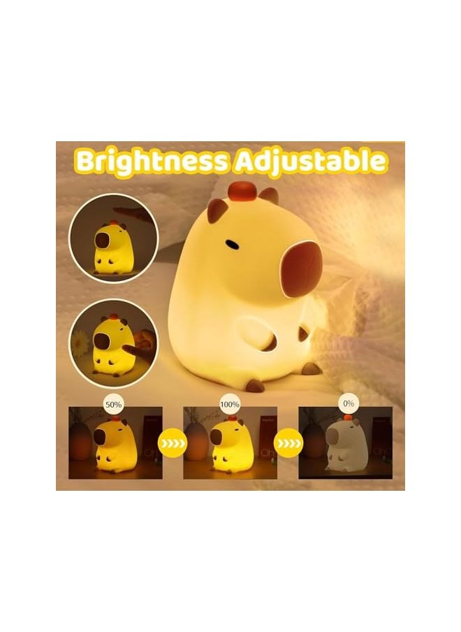 Capybara Lamp - Capybara Night Light, Capybara Gifts for Girl, Decor Cute Lamp for Nursery, Touch Control, Timmer Funtion, Portable and Rechargeable Dimmable, Birthday Gifts for Boys Girls