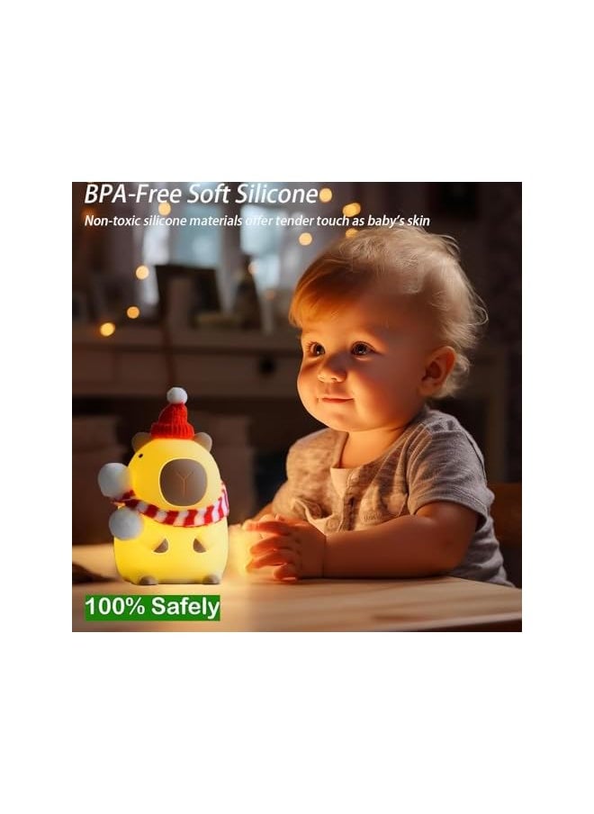 Capybara Lamp - Capybara Night Light, Capybara Gifts for Girl, Decor Cute Lamp for Nursery, Touch Control, Timmer Funtion, Portable and Rechargeable Dimmable, Birthday Gifts for Boys Girls