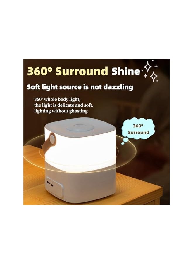 Ultra-Compact Touch Control Lamp - Portable Bedside Table Light with Fast USB Charging Port, Adjustable Warm White Night Light for Nursery, Bedroom, Office & Hallway