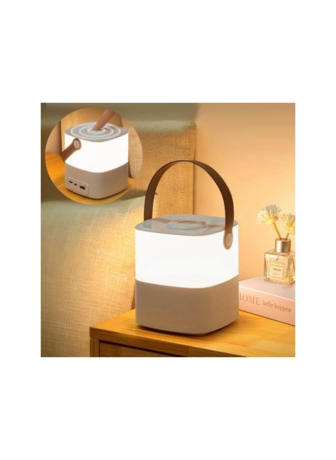 Ultra-Compact Touch Control Lamp - Portable Bedside Table Light with Fast USB Charging Port, Adjustable Warm White Night Light for Nursery, Bedroom, Office & Hallway