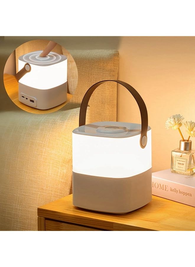 Ultra-Compact Touch Control Lamp - Portable Bedside Table Light with Fast USB Charging Port, Adjustable Warm White Night Light for Nursery, Bedroom, Office & Hallway
